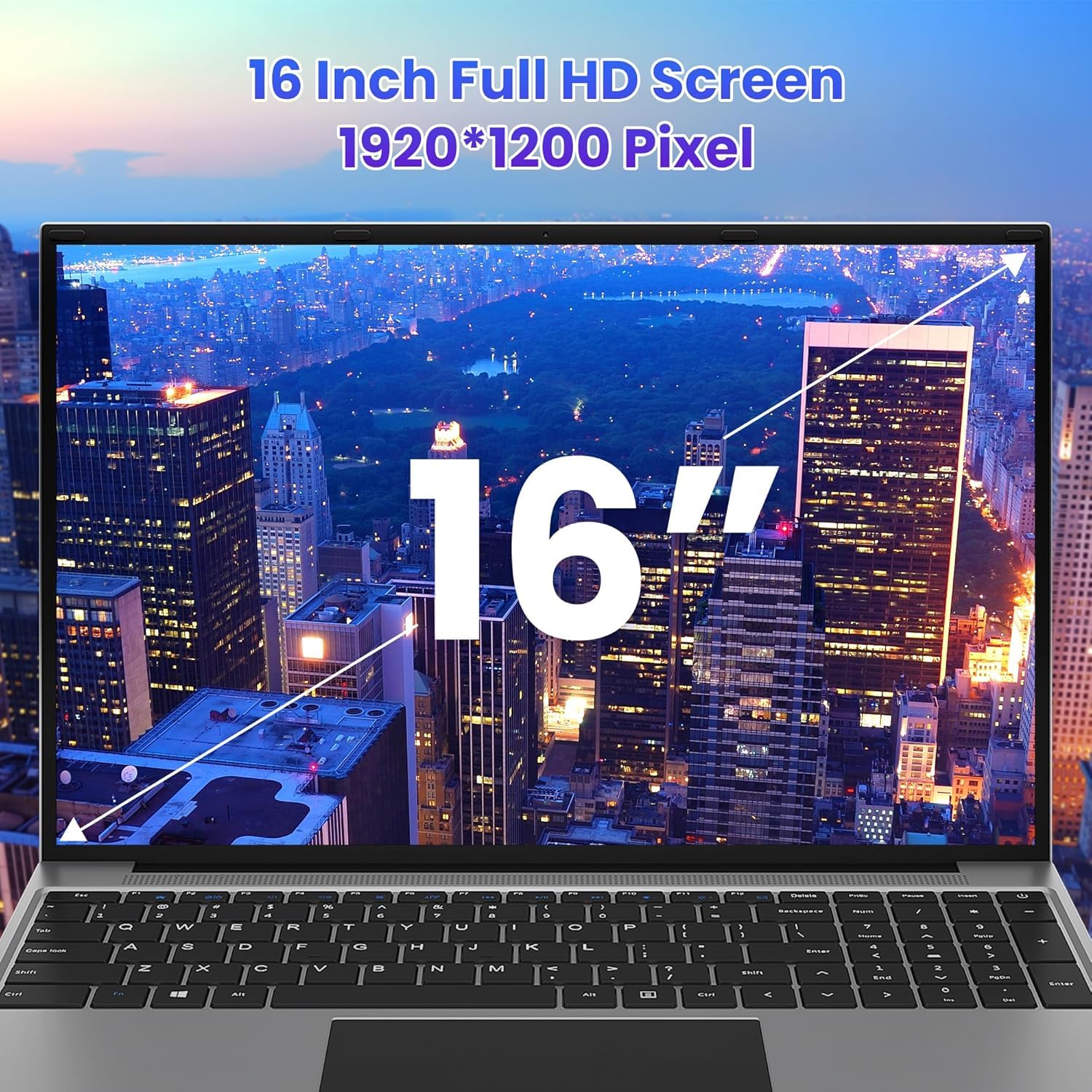 jumper Computer Portatile 16 Pollici Custodia in metallo, Fino a 2,5 GHz Celeron (12GB RAM 128GB eMMc+512GB SSD), PC Portatile Installato 1 Anno 365 Office, 1920 x 1200 IPS, Bluetooth4.0, USB 3.0 × 2
