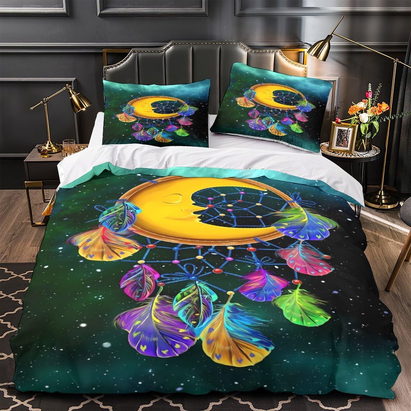 Parure de lit douce MoonDreamcatcher 3 pièces 220x240cm pour stopper la chaleur nocturne