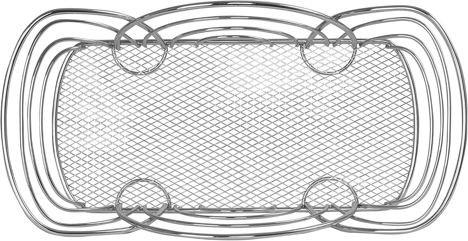 Exclusive Discount 60% Price Spectrum Diversified Flower Basket, Classic Kitchen Design for Breads, Roll, Muffin Pastries & Baked Good Storage, Traditional Style Snack & Food Holder for Serving, Chrome