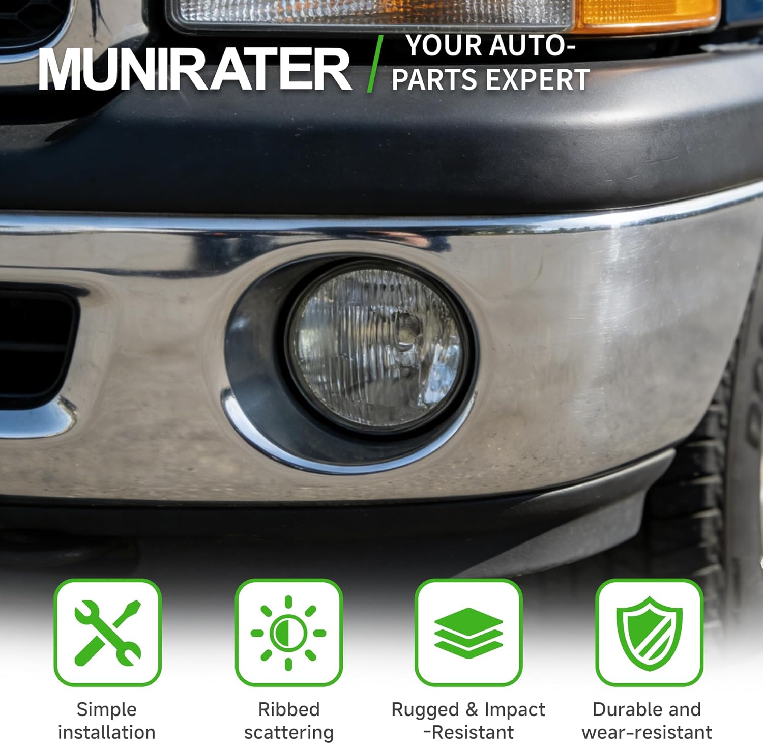 munirater CH2592104 CH2593104 Fog Lights with Bulbs Replacement for Dakota 1997-2000 Pickup Truck Replacement for Durango 1998-2000 Lighting OE Fitment Set (2-Pack)