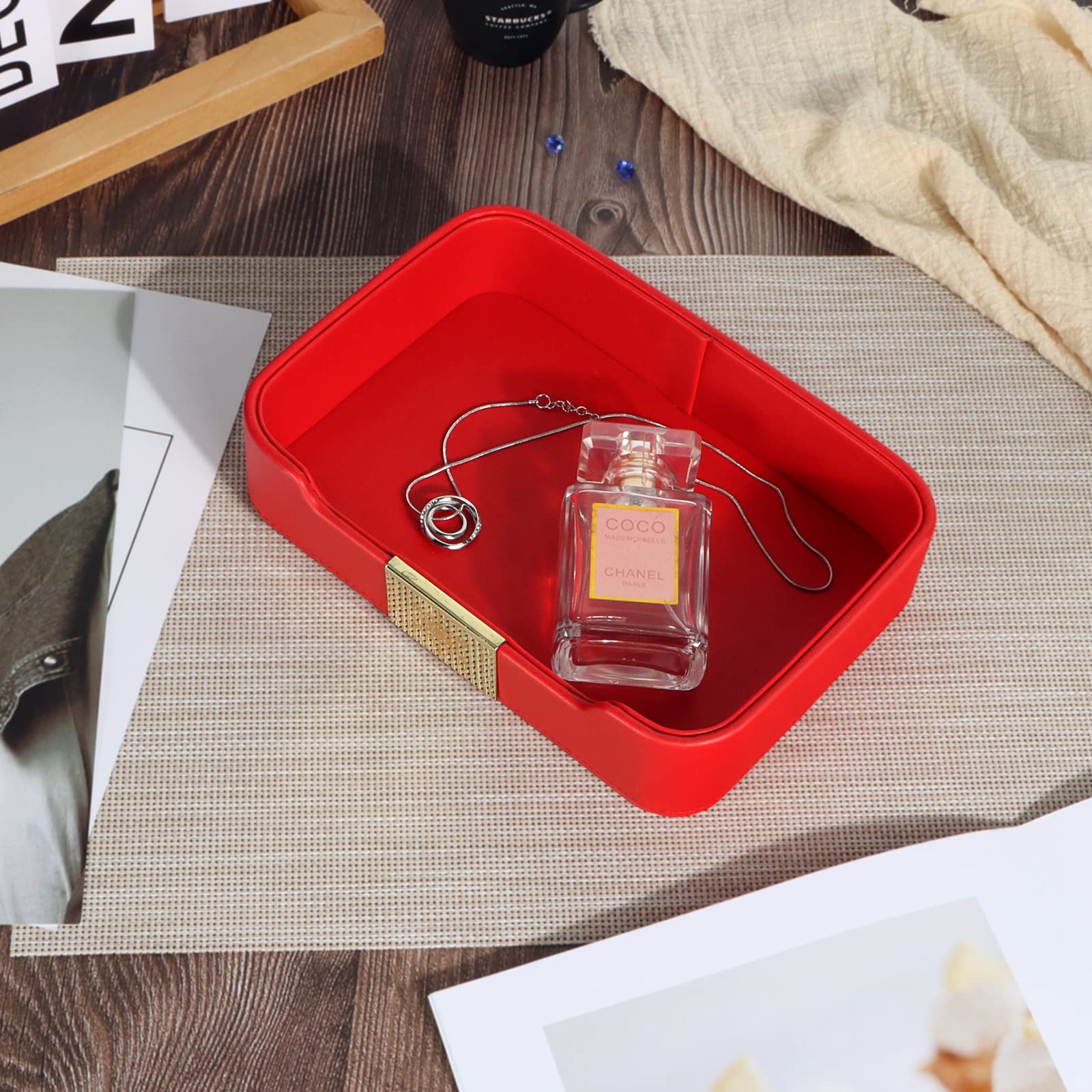 Vassoio In Pelle Per Scrivania - Organizer Per Gioielli E Accessori - Foto 9