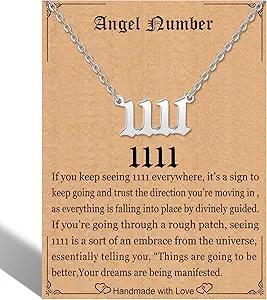 RWQIAN Gold-Plated Angel Number Necklace for Women (Numbers 000 to 999), Dainty Stainless Steel Choker with Adjustable Length
