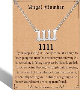RWQIAN Angel Number Necklace for Women