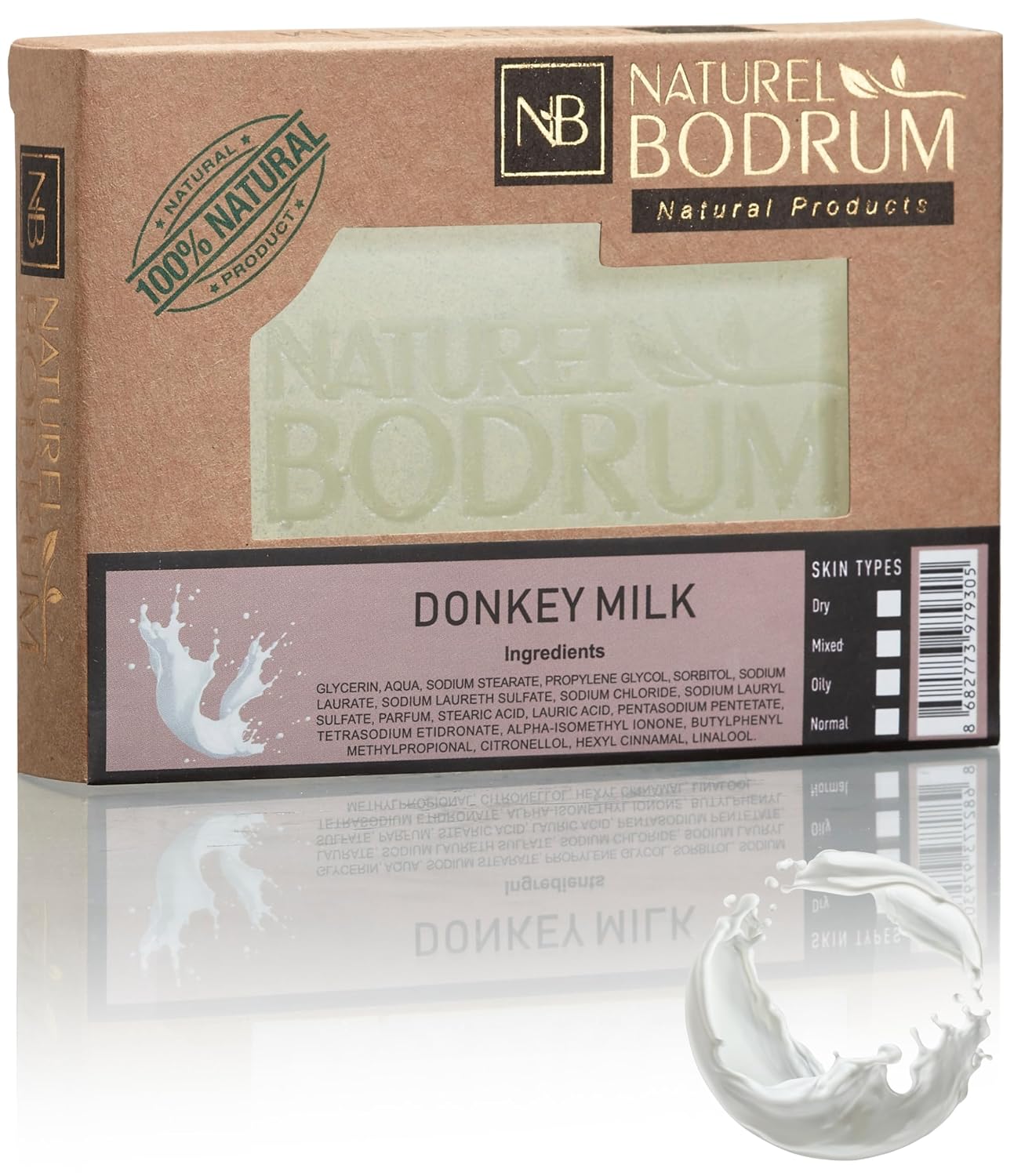 Donkey Milk Organic Soap Bar for Women and Men - Glycerin Soap Bar, Skin Regeneration & Moisturizing Bar Soap with Vitamins, Proteins & Natural Oils - Natural & Vegan Spa Gift, All Skin Types