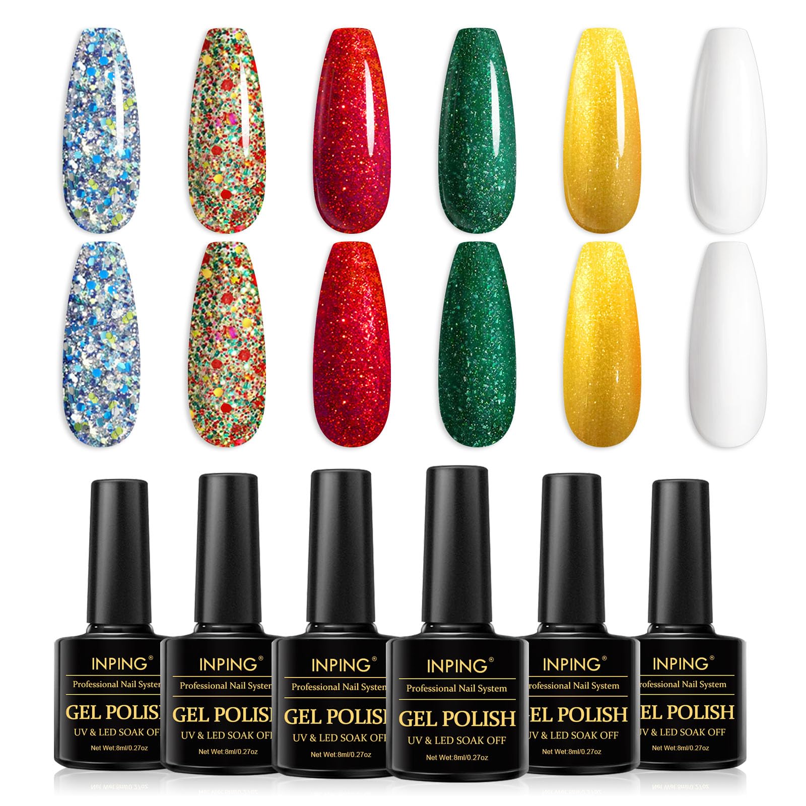MEET ACROSS Gel-Nagellack Set, 6 Farben In Nude Rosa – UV/LED Aushärtend, 8ml, In Geschenkbox