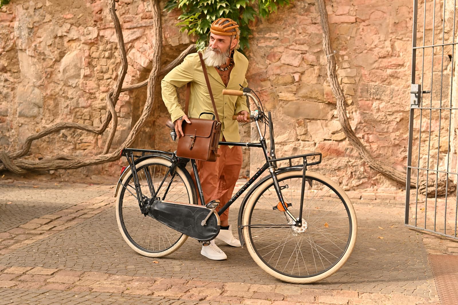 Gusti akcesoria rowerowe skóra - Jacques A. Bike Retro Vintage brązowy 58 cm