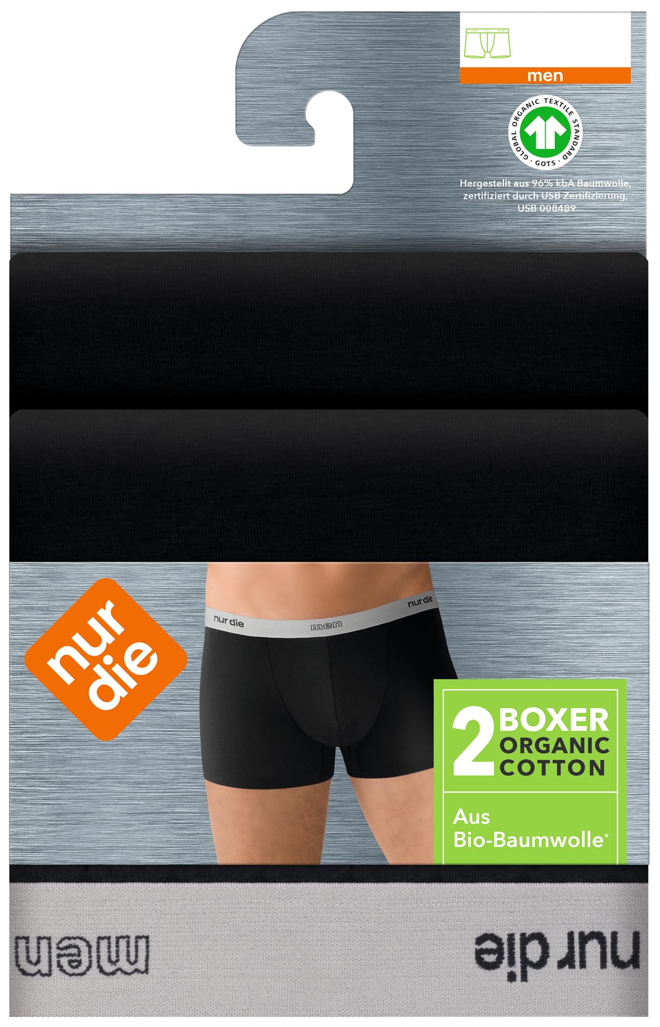 Nur Die Bokserki (szorty) Mężczyźni 5er Pack Boxer Gots Organic Cotton Enge Boxershorts Aus Bio-baumwolle Unterhosen