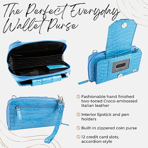 Vista 3 de Mini bolso cruzado de cuero para mujer con bloqueo RFID Pebbled