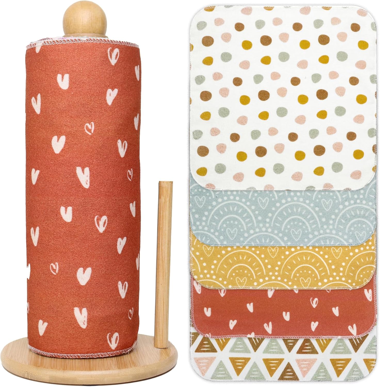 25 Pack Reusable Tissue Paperless Towel Roll Washable Cotton for Kitchen Towels Zero Waste Products Replacement Tissue (RT-K)