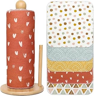 25 Pack Reusable Tissue Paperless Towel Roll Washable Cotton for Kitchen Towels Zero Waste Products Replacement Tissue (RT-K)