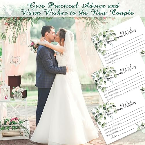 Miniatura 6 de Zonon Tarjetas de consejos y deseos, sin revestimiento, tarjetas de consejos de boda impresas de peso pesado para la novia y el novio, baby shower,