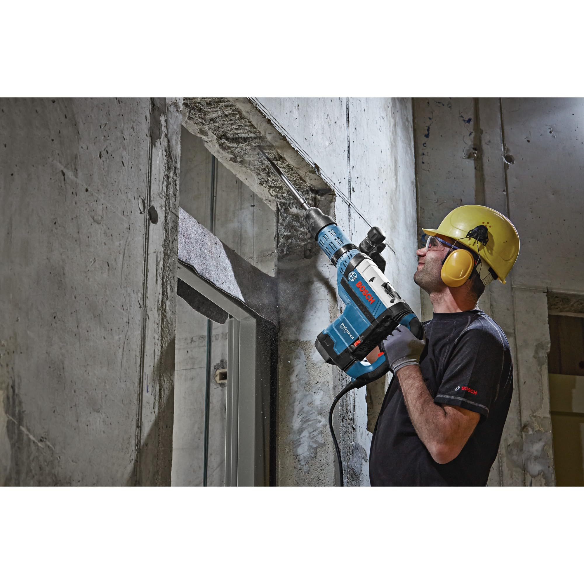 Bosch Professional martillo demoledor GSH 7 VC (incl. empuñadura auxiliar, tubo de grasa, paño para la máquina, 1 cincel puntiagudo, SDS max, RTec Speed, 400 mm, maletín)