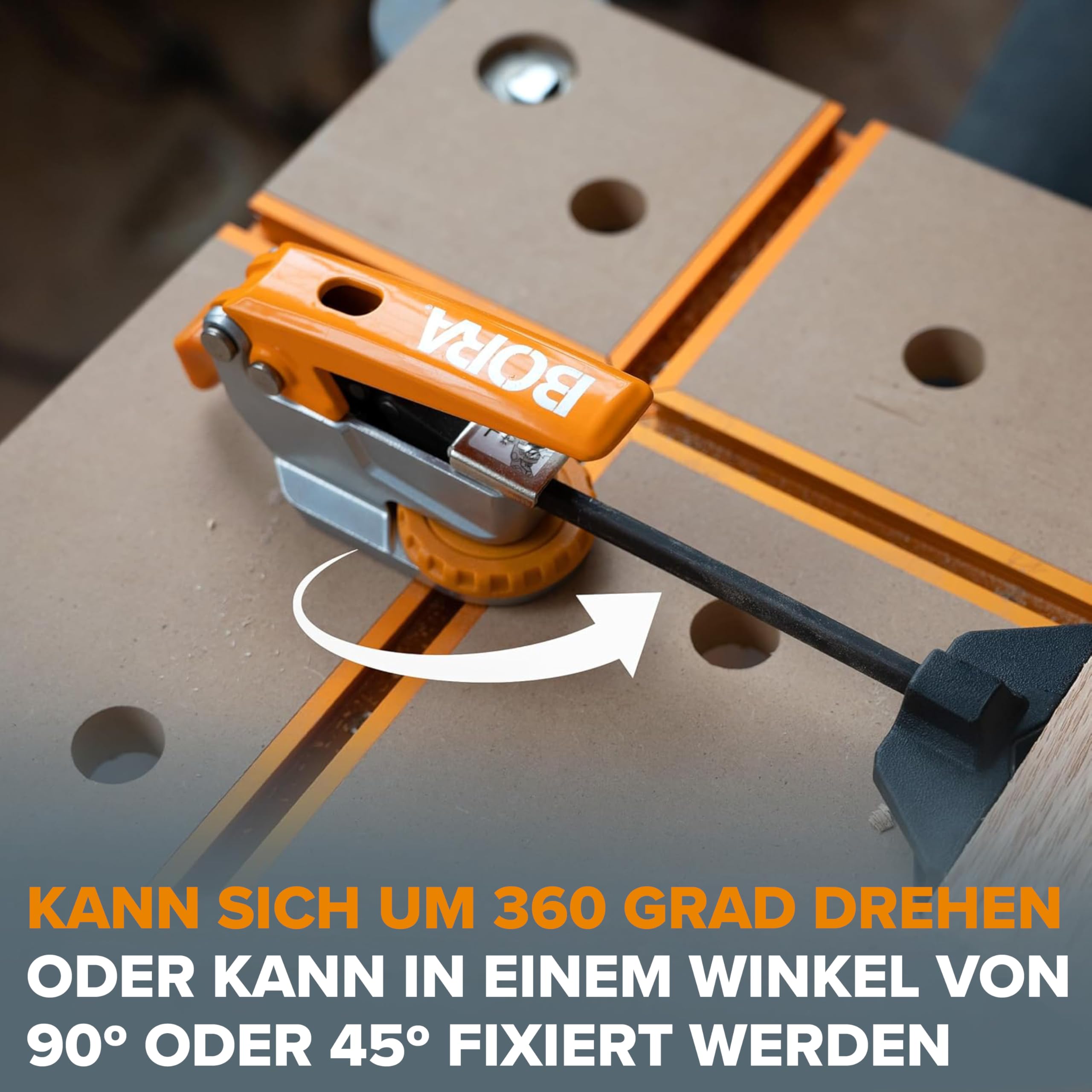 BORA BR-G050201 Inline T-Nut-Klemme 8 mm mit T-Bolt, Auto-Justierung
