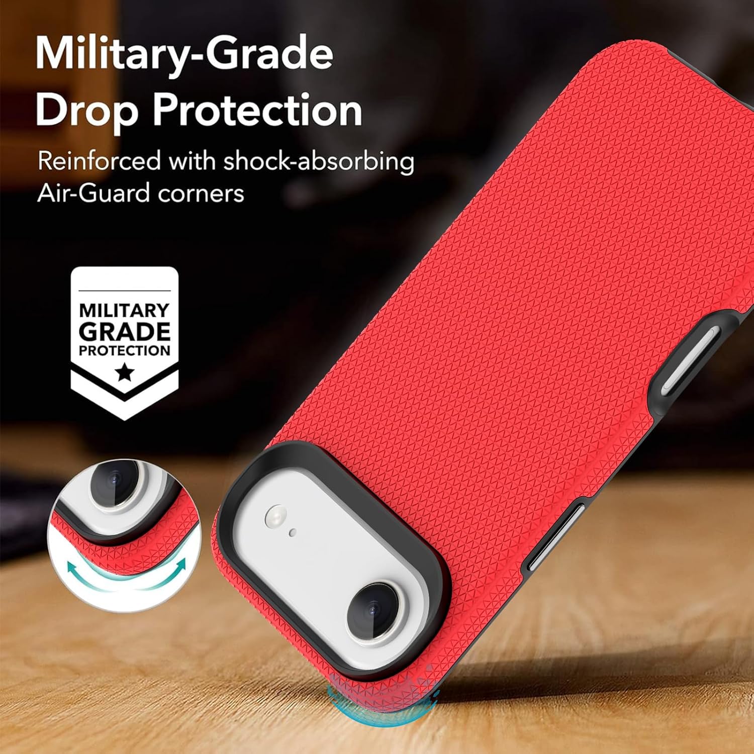 Phone Case Compatible with iPhone Air, Compatible with MagSafele, Has Undergone High-Drop Test, Arovides Anti-Drop and Anti-Collision Protection. Red