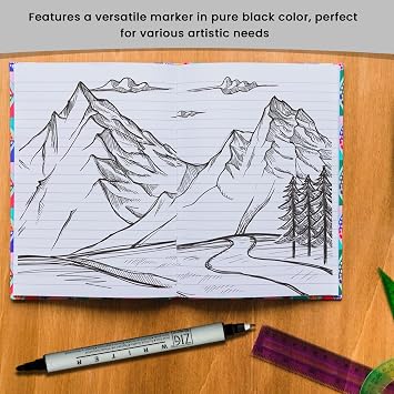 ZIG Memory System Writer Marker 010 Pure Black | Dual-Tip (0.5mm & 1.2mm) for Scrapbooking, Journaling, and Cardmaking | Acid-Free and Fade-Proof Ink