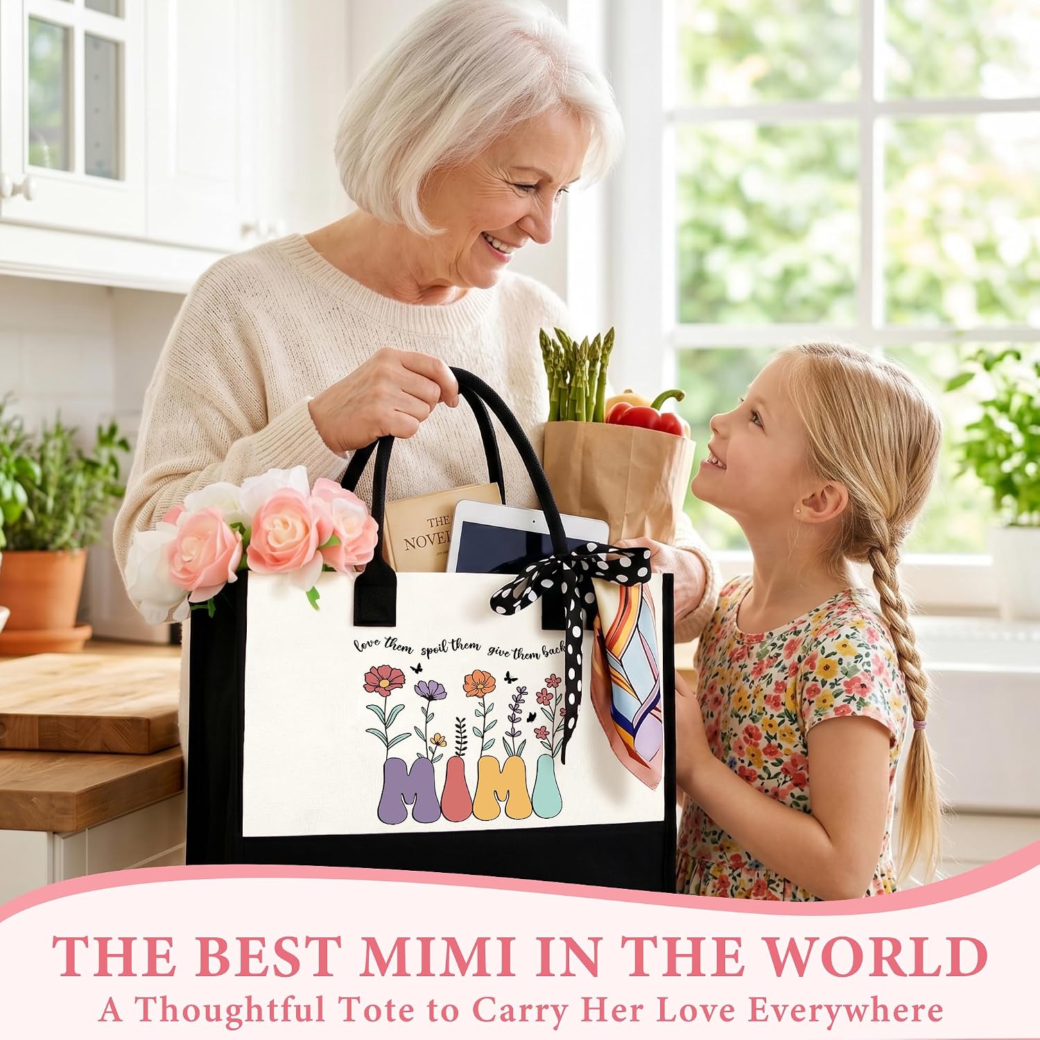 Mimi Gifts for Grandma Best Mimi Ever Gifts for Mimis Birthday Gift Ideas for Women from Grandchildren Grandson Happy Birthday Mimis Stuff Gift Set for Mothers Day, Christmas with 16oz Glass Cup image 3