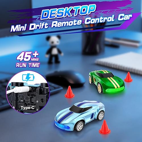 Miniatura 3 de Coche de deriva a control remoto, 164 Mini Drift RC Cars 4WD Micro control remoto con luces LED e interruptor de velocidad, autos de juguetes para