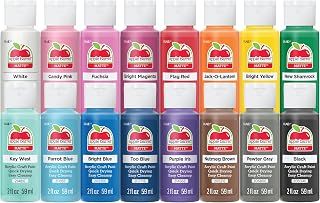 Apple Barrel PROMOABIII Acrylic Craft Paint Set: 16 Vibrant Matte Colors, 2oz Bottles for Wood, Styrofoam & Crafts