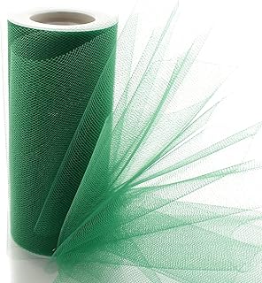 6 inches Premium Tulle Fabric Roll For Crafts, Wedding, Party Decorations, Gifts - Forest Green 25 Yards, 084 Forest Green