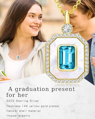 Miniatura 8 de Regalos para el día de la madre para esposa, collares de plata de ley, joyería cuadrada, perfecto para hija, mamá, novia, día de San Valentín,