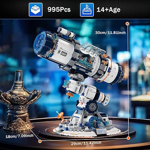 Miniatura 2 de NUTCRACKER Juego de telescopio espacial para adultos, juguete de telescopio astronómico, modelo de exhibición con luz, decoración del hogar, regalos