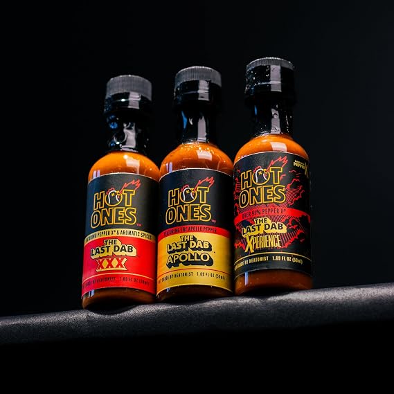 Hot Ones Hot Sauce Gift Set The Last Dab Mini Pack | Apollo, Triple X, Xperience | Natural Ingredients | (3-Pack of 1.69 Fl Oz)