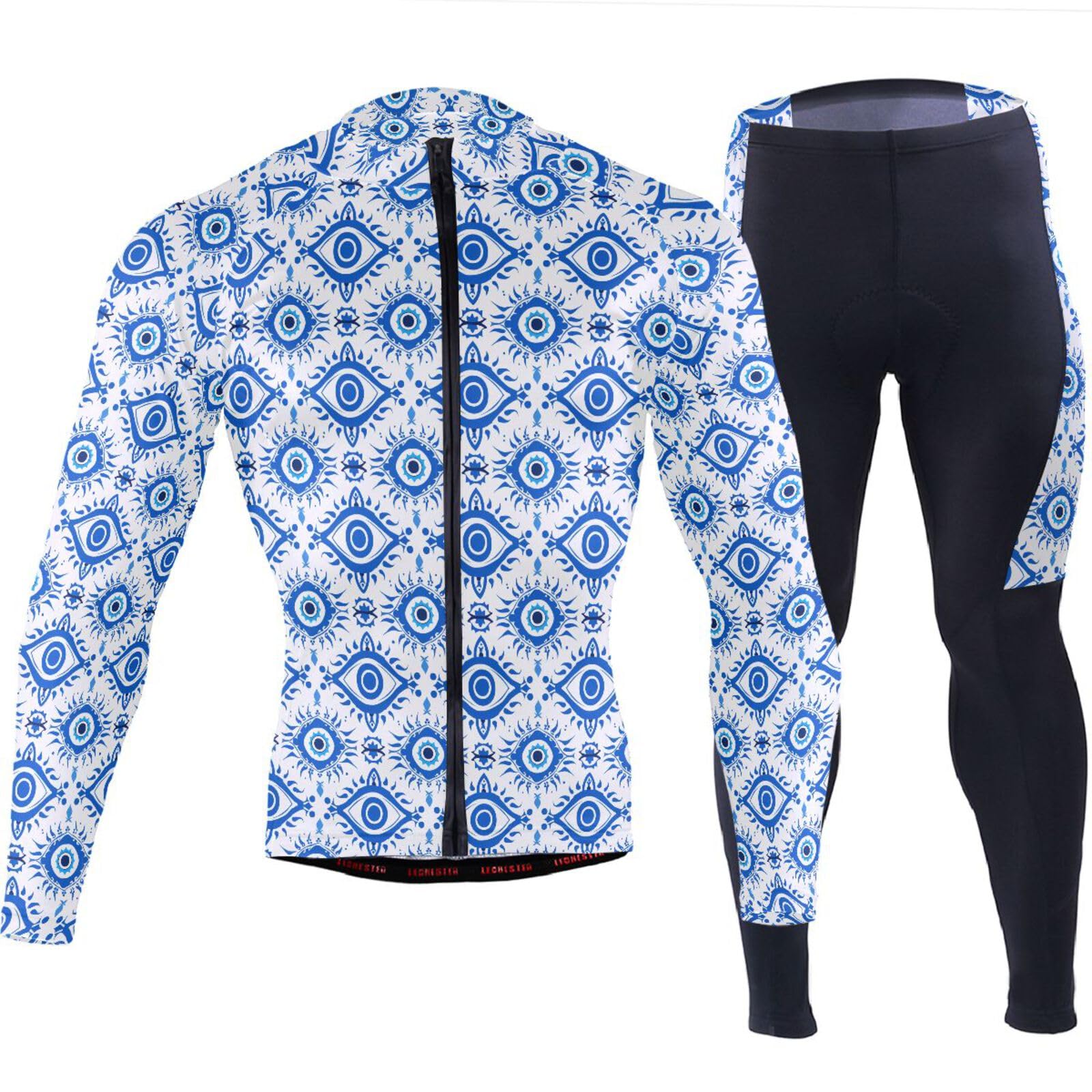 Winter-Radtrikot mit Taschen, Windbreaker, Mountainbike-Trikot, Herren, 3D-gepolstert