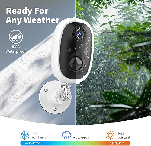 Miniatura 2 de Cámaras de seguridad inalámbricas para exteriores 2K, cámara interior alimentada por bateríacámaras WiFi 2.4G para seguridad del hogar con detección