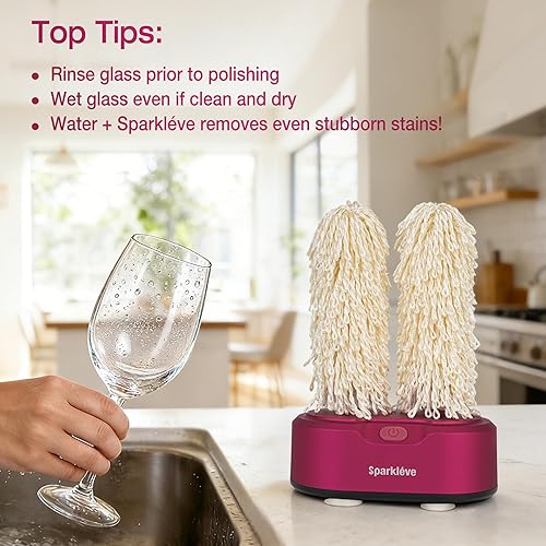 Vista 4 de Pulidor de cristalería para el hogar, el primer pulidor de vidrio giratorio asequible del mundo, secado y esmalte a 600 RPM, todos los vasos, vino