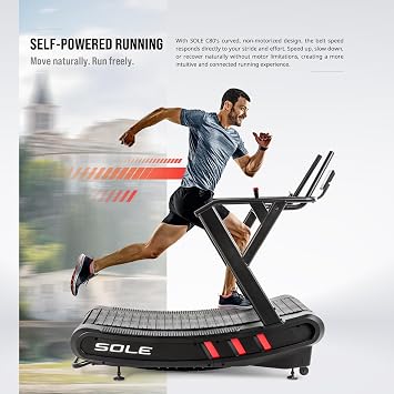 Sole Fitness C80 Curved Manual Treadmill for Home Gym Cardio Running