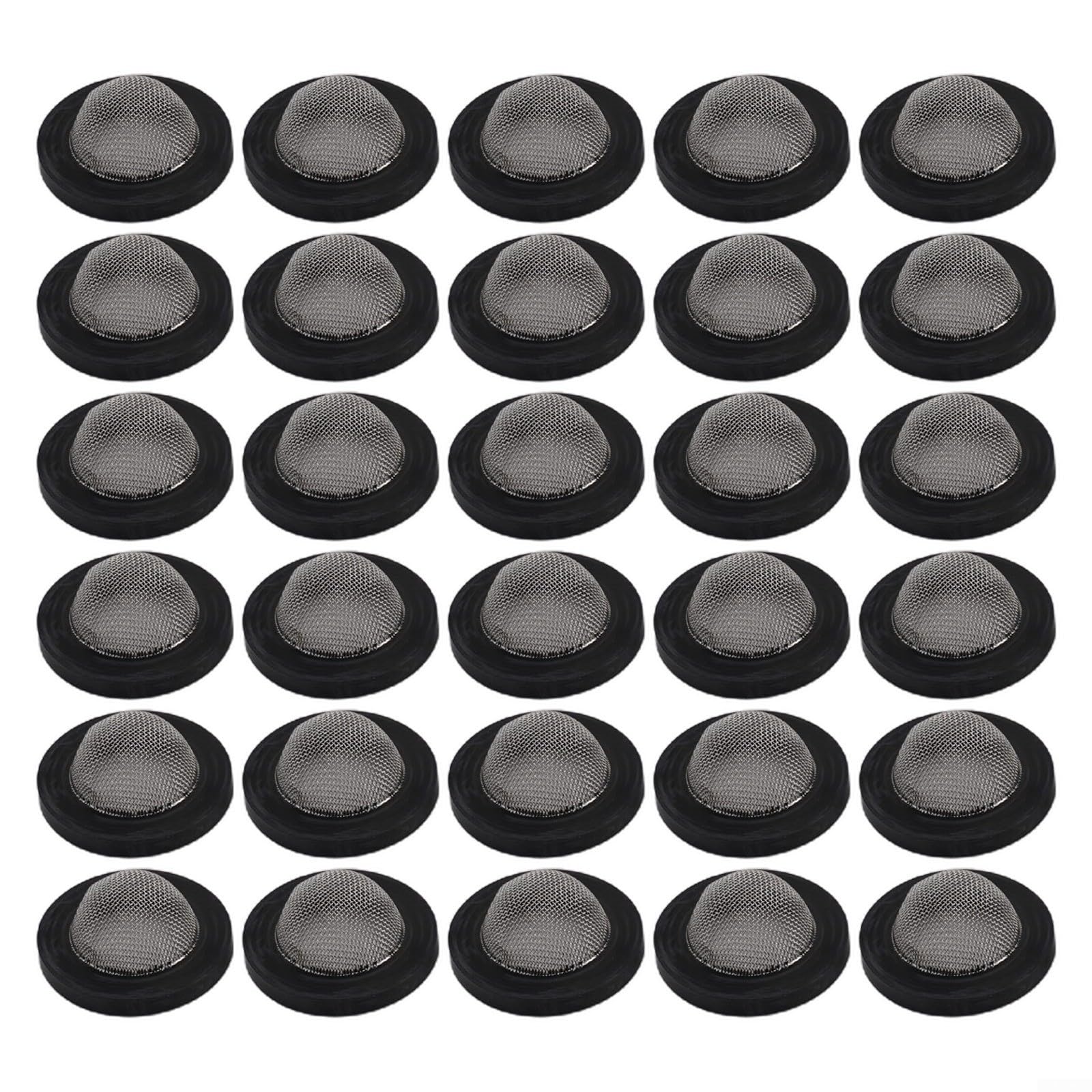 Garden Hose Filter Gasket 3/4 Inch, Stainless Steel Mesh Screen with Silicone Rubber Seal For Ring, Faucet Inlet Debris Filter for Outdoor Watering Connectors and Fittings(30pcs)