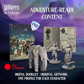 Wildspire Heroes, Animal Companions & Troll King for DND Miniatures Bulk 28mm DND Minis Dungeons and Dragons D&D Miniatures Dungeons and Dragons Unpainted Figures for Tabletop
