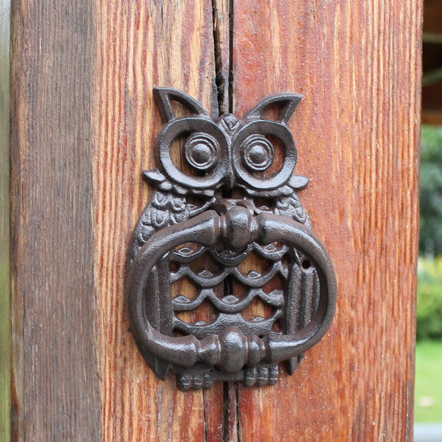 Sliding Barn Door Shower Door Retro Owl Metal Door Knock, Cast Iron Gate Knocker Handle Pull for Barn/Front Door/Courtyard Decor