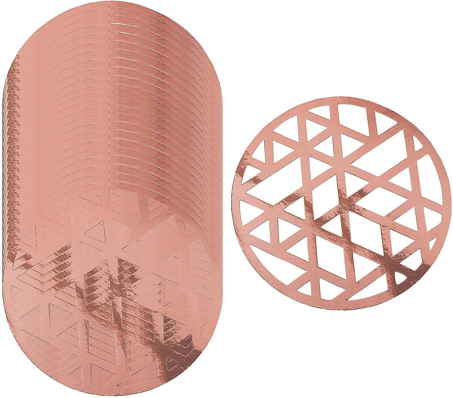 Bulk 96 Pieces Rose Gold Laser-Cut Chargers