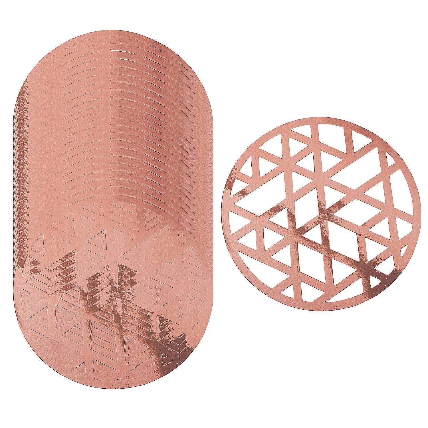 Bulk 96 Pieces Rose Gold Laser-Cut Chargers