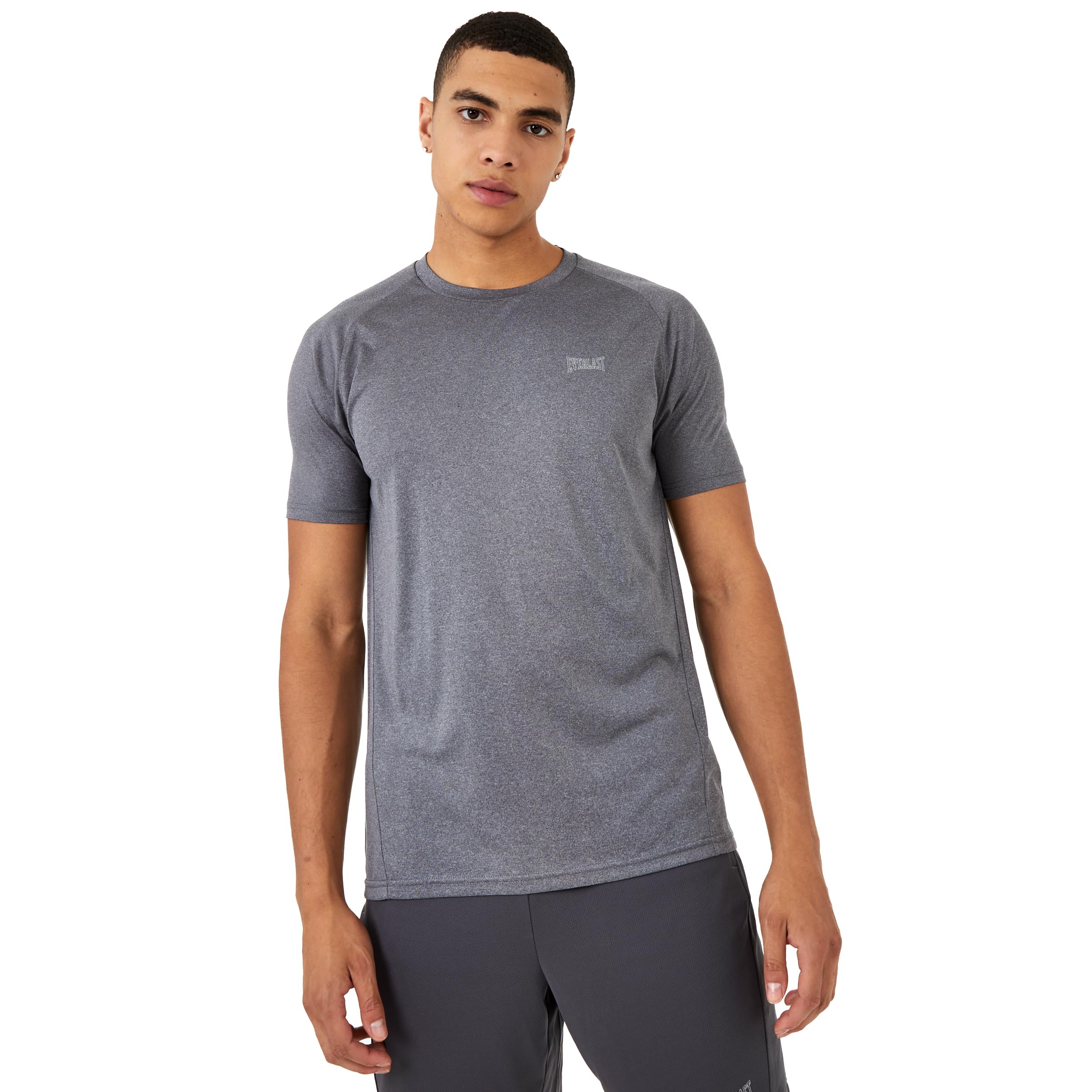 Everlast Camiseta ligera de poliéster con cuello redondo para hombre, color azul marino
