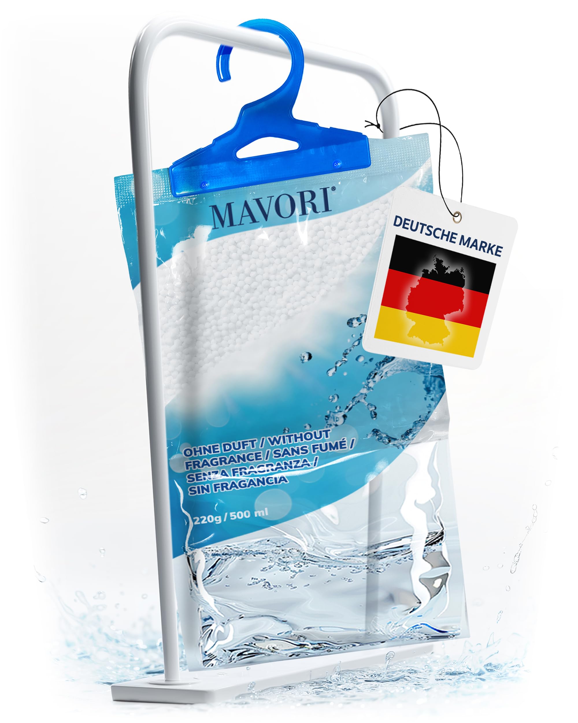 MAVORI 1 St XL Luftentfeuchter zum Aufhängen I Luftentfeuchter Beutel I Entfeuchter Schrank und Feuchtigkeitsabsorber für Räume gegen Feuchtigkeit, Schimmel und Gerüche I bis zu 500ml je Beutel