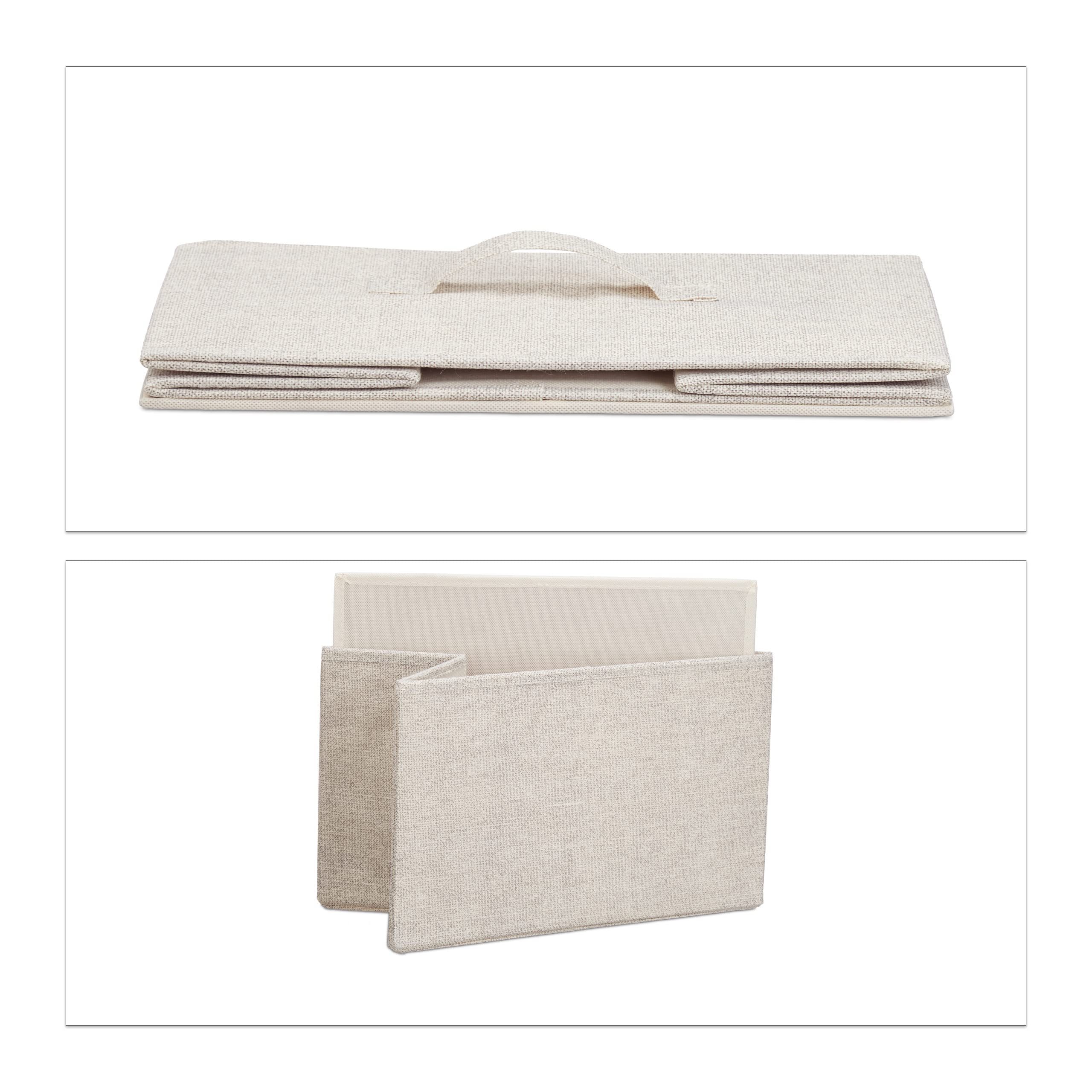 Relaxdays Mobiletto con 4 Cassetti, Mobile Cassettiera, in Tessuto, Acciaio e Legno MDF, HxLxP: 95 x 45 x 30 cm, Beige