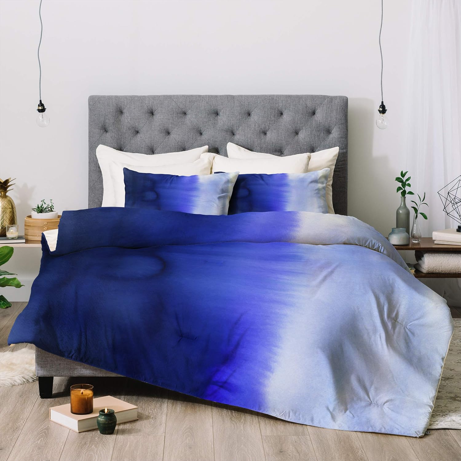 Deny Designs Amy Sia Flood Blue Comforter Set with Pillow Shams, Full/Queen