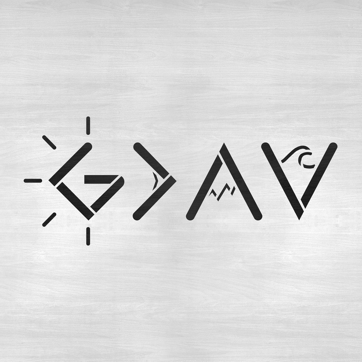 God is Greater Stencil - Wood Stencil, Design Uplifting Artwork for Spiritual Reflection