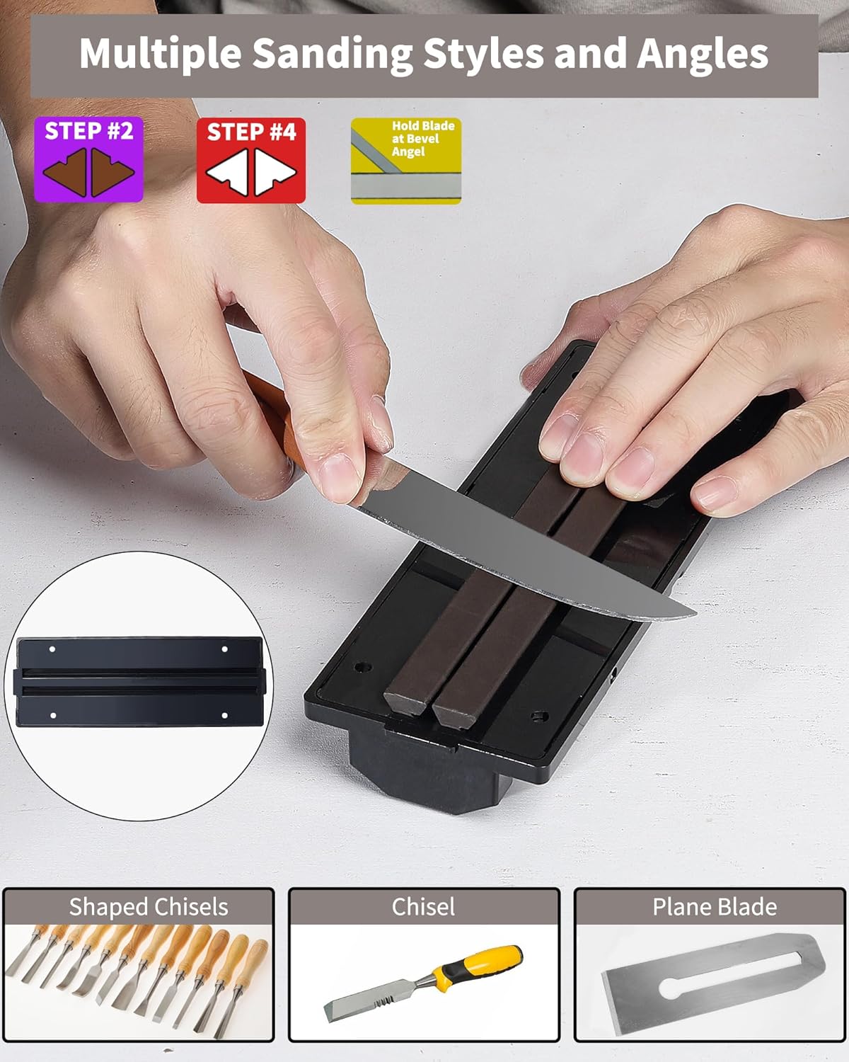 Tri-Angle Knife Sharpener, Portable 2-Stage Sharpening System with Premium Alumina Ceramic Stones for Quick Sharpening, Polishing, Honing Pocket, Kitchen & Outdoor Knives, Scissors, Blades