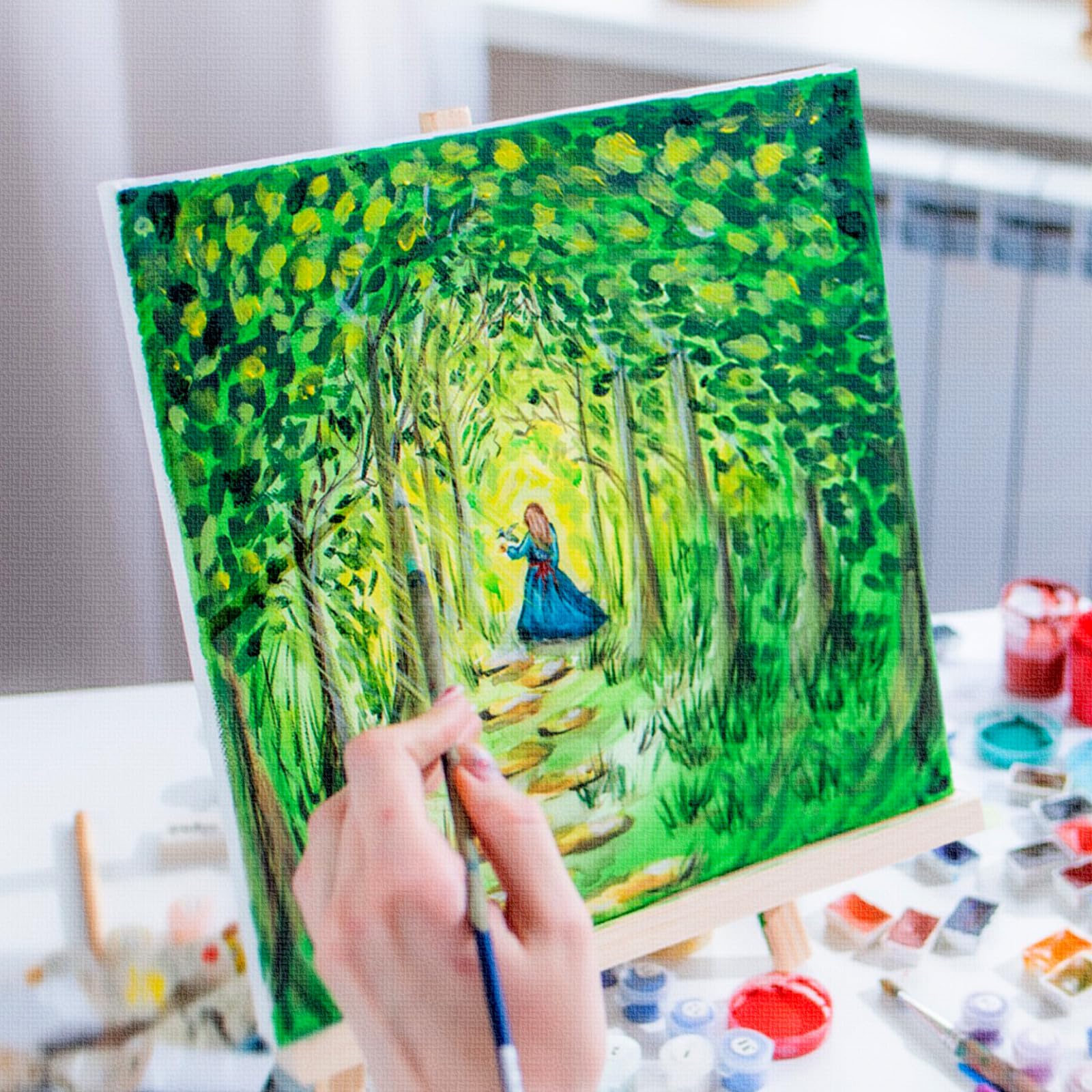 Paquete de 100 paneles de lienzo de pintura a granel, lienzos pequeños para estudiantes de aula, pintores de pasatiempos (4 x 4 pulgadas)