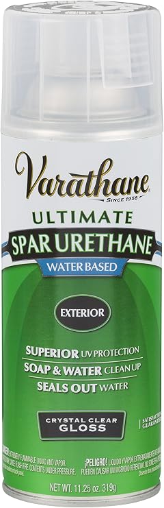 Varathane 250081 Water-Based Ultimate Spar Urethane Spray, 11.25 oz, Gloss