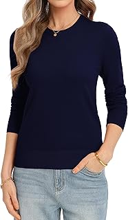Women's Sweaters Long Sleeve Soft Lightweight Basic Knitted Pullover Sweater