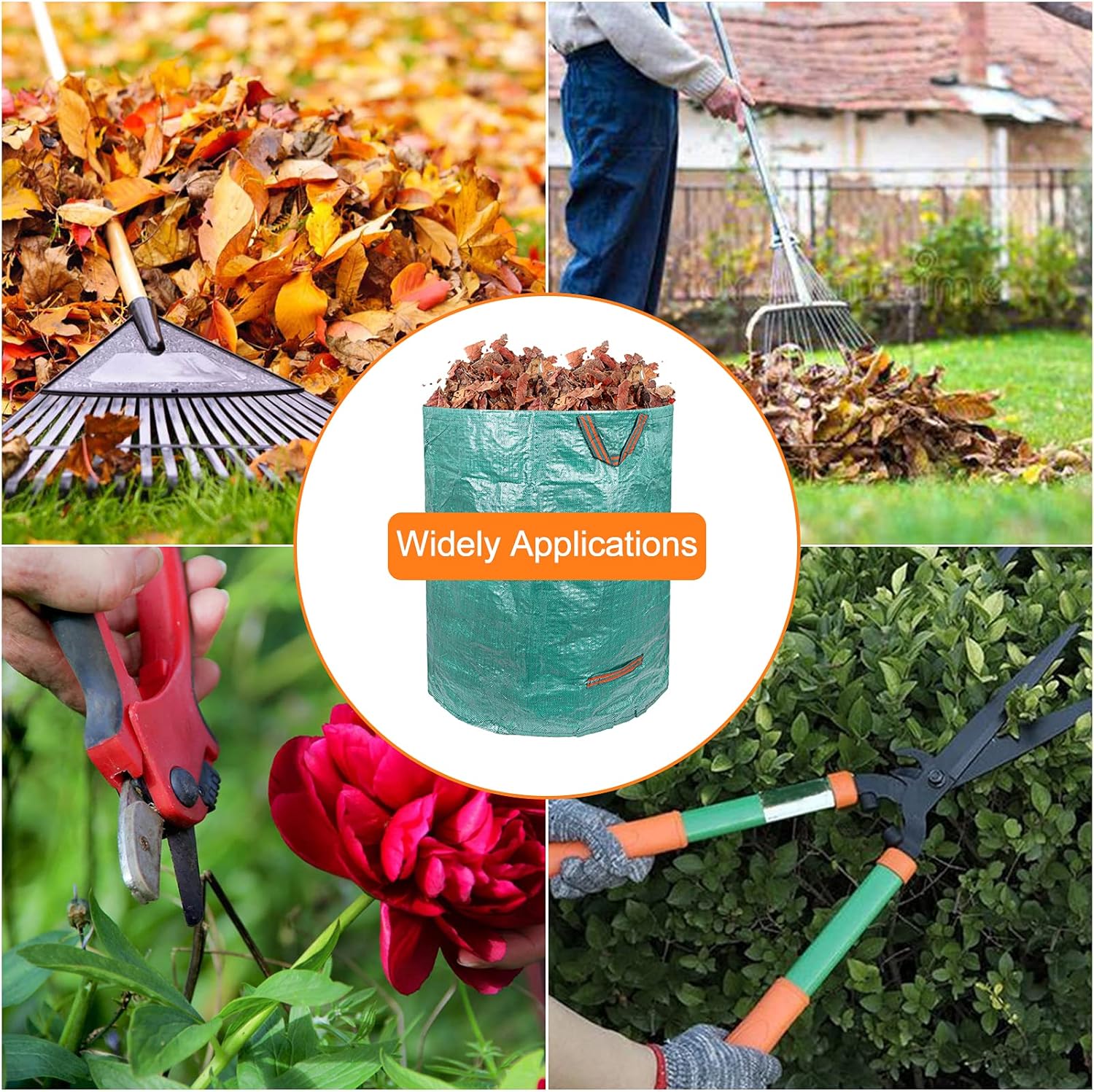 Future Way 132 Gal Reusable Yard Waste Bag, Sturdy & Large Leaf Bags with Handles, Perfect for Garden Waste or Debris, 3- Pack : Patio, Lawn & Garden