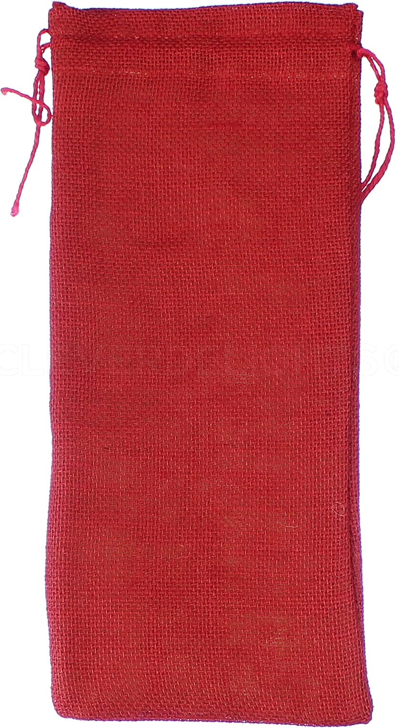CleverDelights Premium Red Jute Burlap Wine Bags - 50 Pack - 14 x 5.5 Inch - Reusable Wine Gift Bags with Drawstrings for Valentine's Day, Weddings, Christmas Holidays Blind Tastings Birthdays Receptions Home image 4