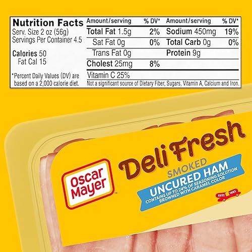 Miniatura 6 de Oscar Mayer Carne de almuerzo sándwich de jamón ahumado fresco sin curar en rodajas (bandeja de 9 onzas)
