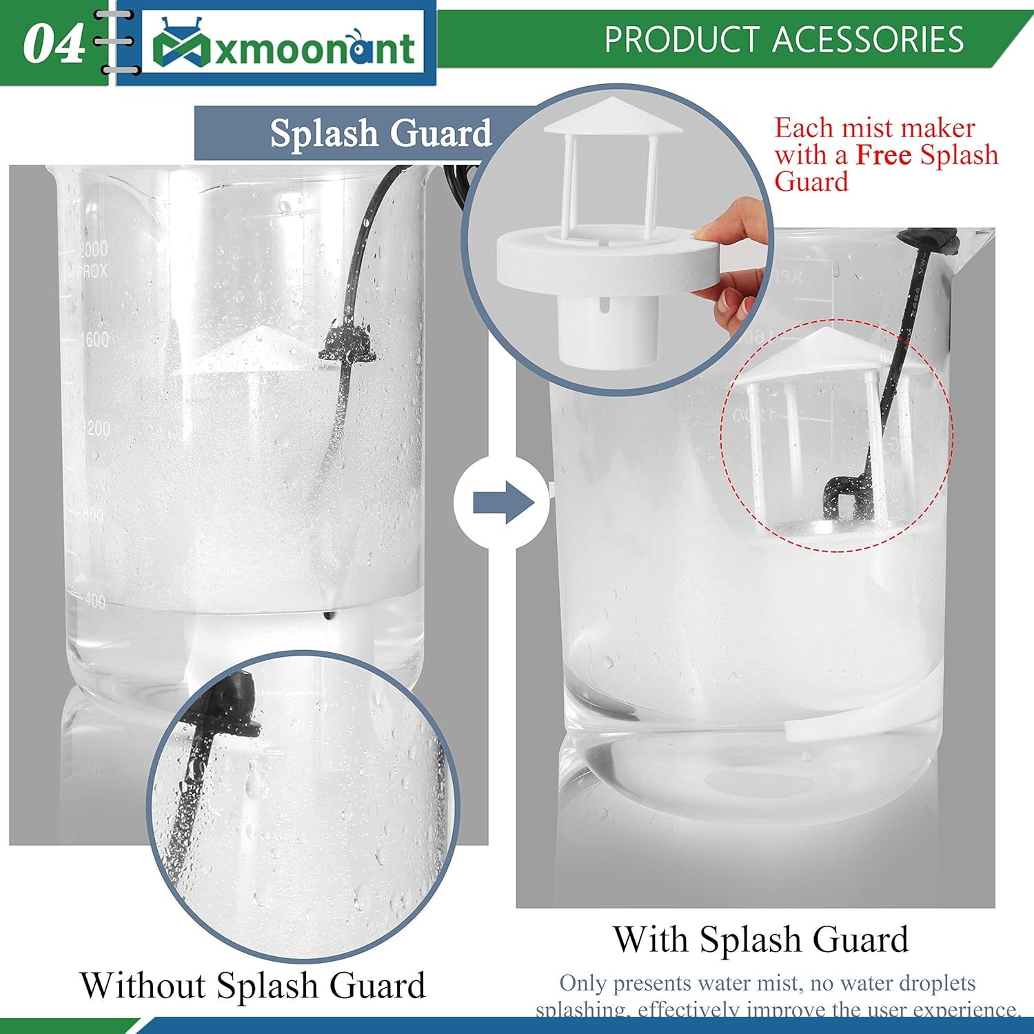 Mxmoonant 350ml/H Ultrasonic Mist Maker Fogger Metal Atomizer with Removable Splash Guard for Water Fountain Pond Pot Rockery Sink : Patio, Lawn & Garden