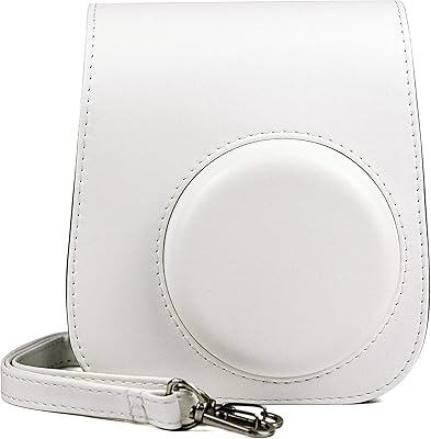 Epicgadget Case Cover for Fujifilm Instax Mini 11 Instant Camera, PU Bag Cover with Removable Strap Camera Case for Fujifilm Instax Mini 11 (White)