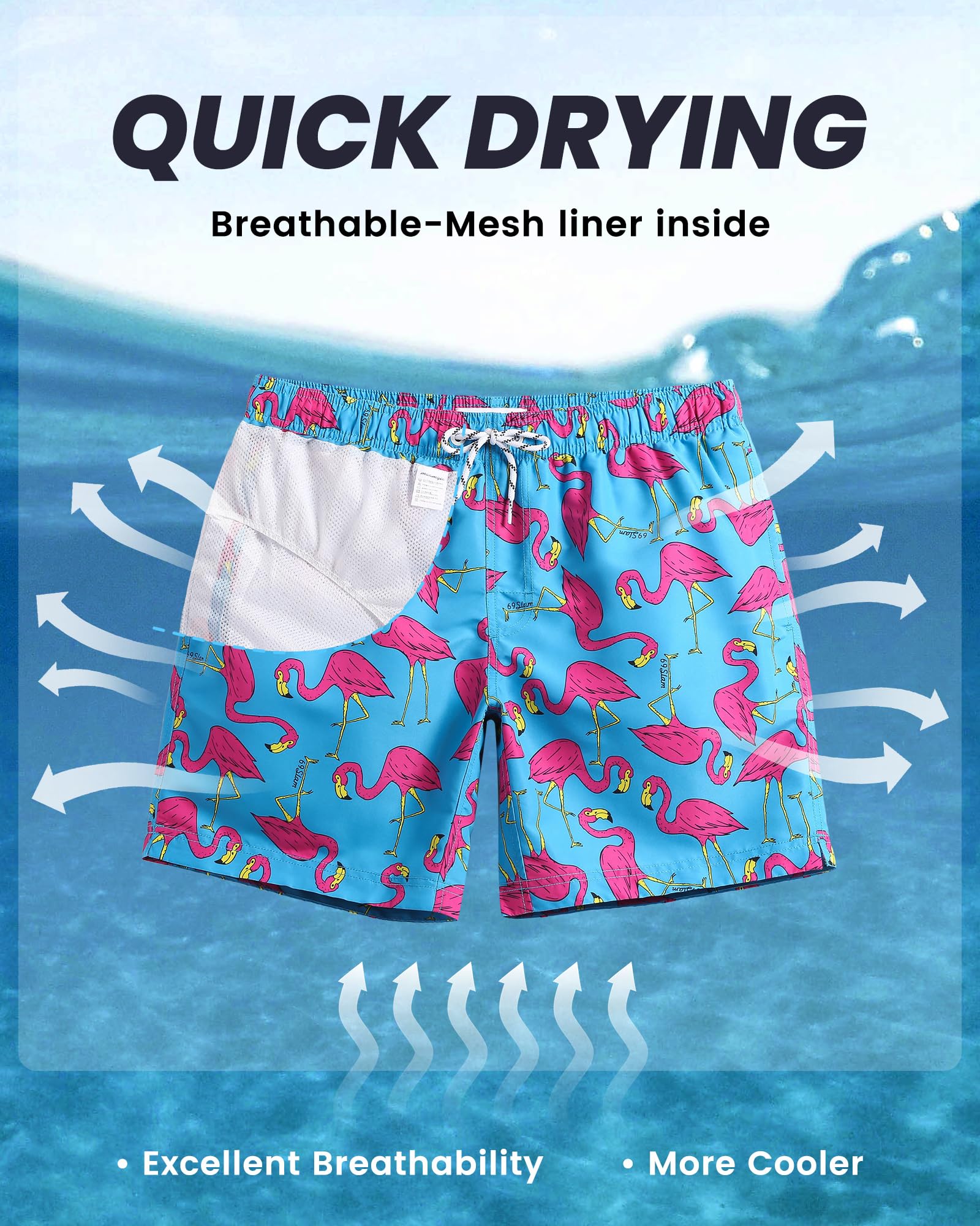 MaaMgic Pantaloncini da Bagno da Uomo Asciugatura Veloce Costume da Bagno per Surf sulla Spiaggia Multi-funzioni Allenamento casa con Fodera in Mesh con Fodera in Mesh